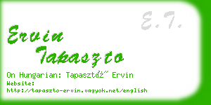 ervin tapaszto business card